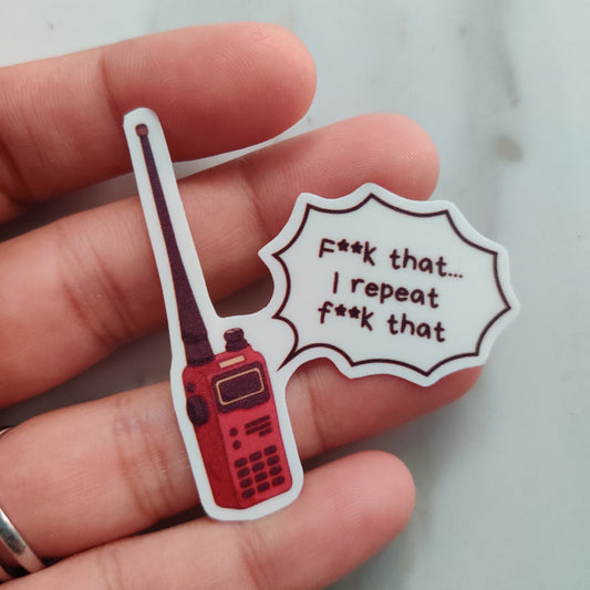 Walkie talkie die-cut sticker