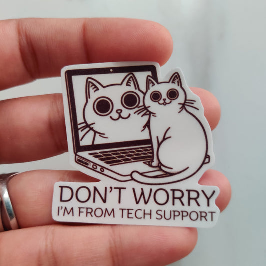 Cat tech support die-cut sticker