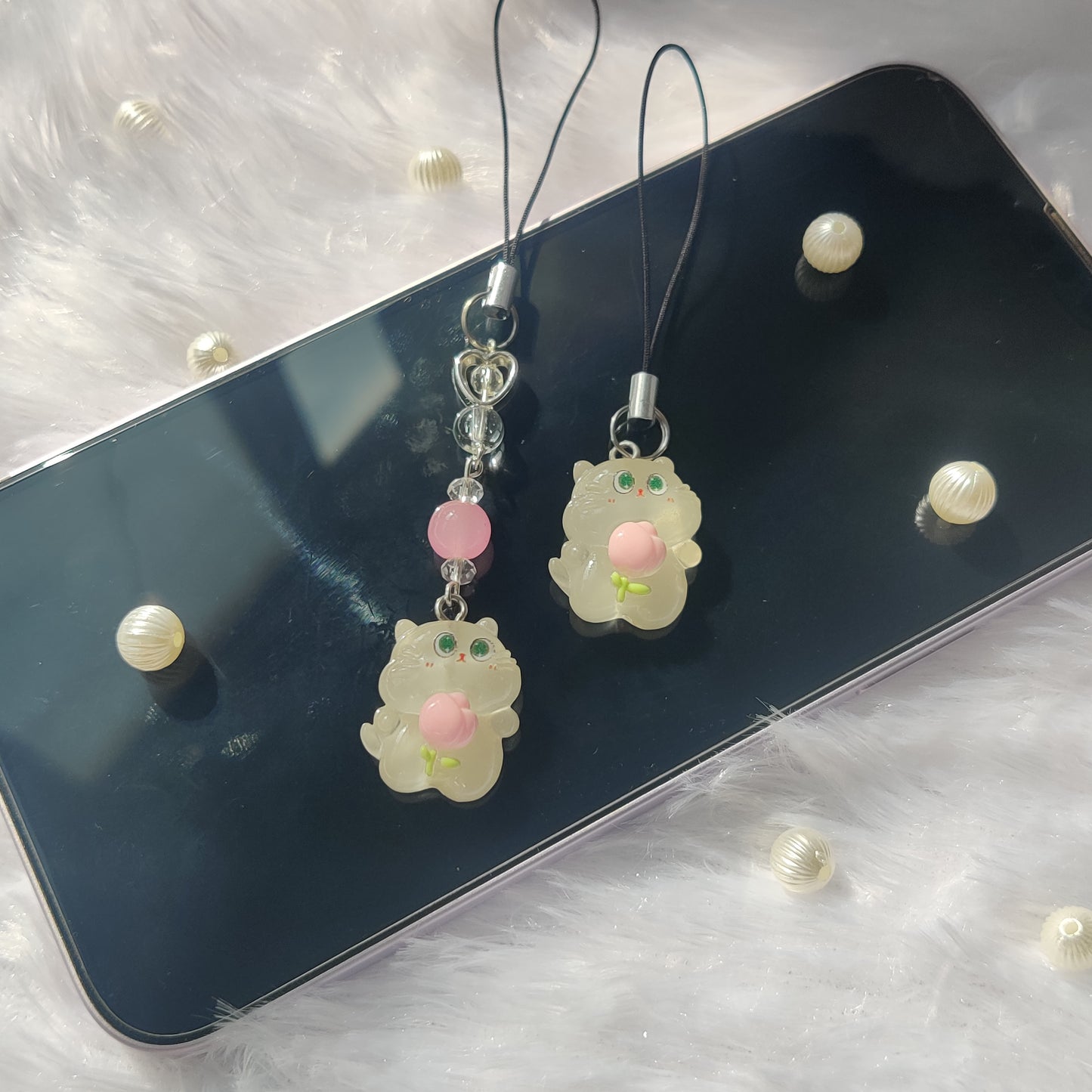 Cat translucent 3D charm (flat back)