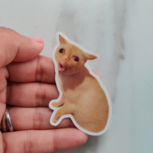 Grossed Cat Meme die-cut sticker