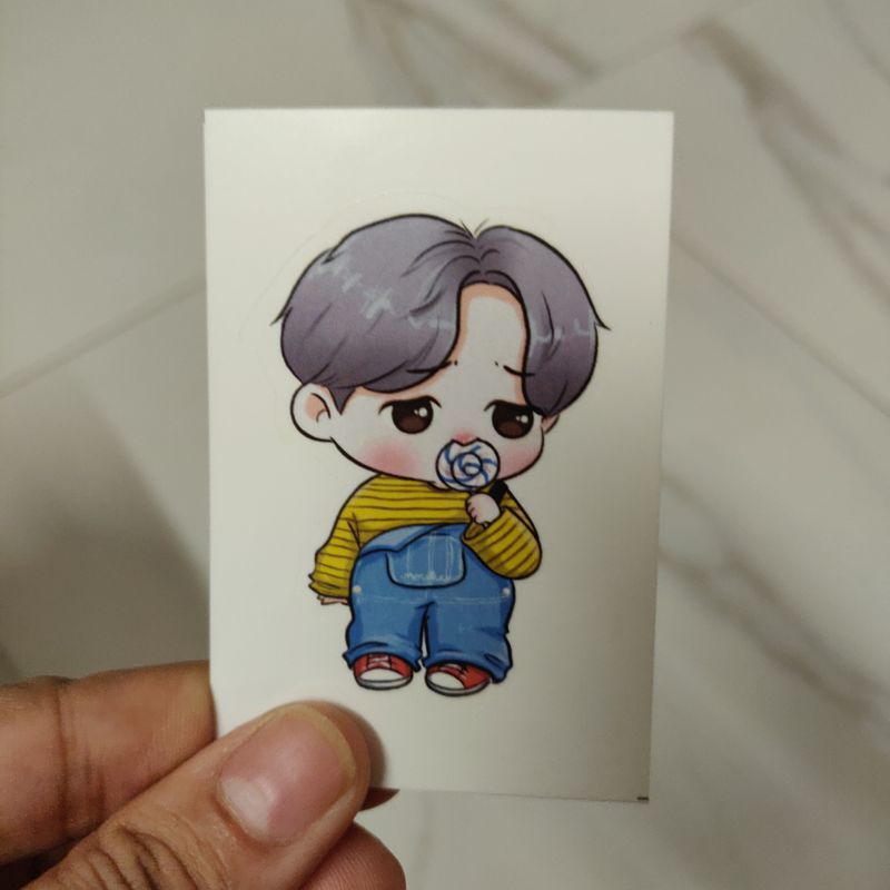 Jimin and his candy die-cut sticker