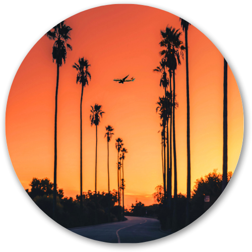 Sunset Between Roads printed wooden painting - 12 inch