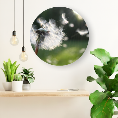 The Dandelion in Wind printed wooden painting - 12 inch