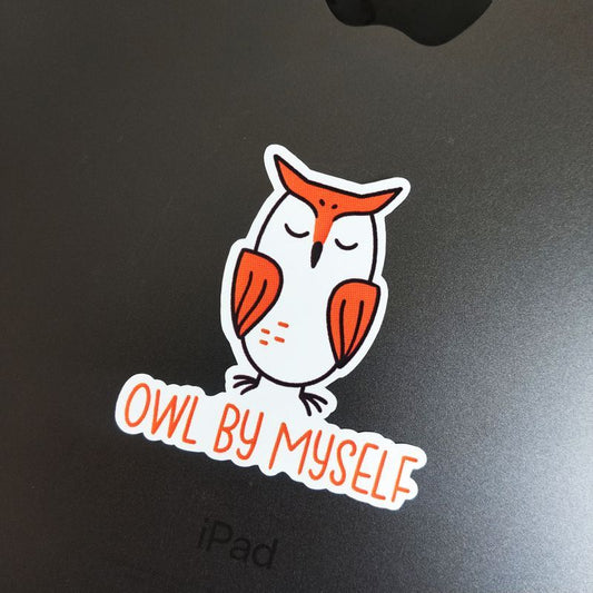 Owl pun die-cut sticker