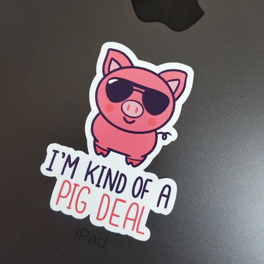 Pig pun die-cut sticker