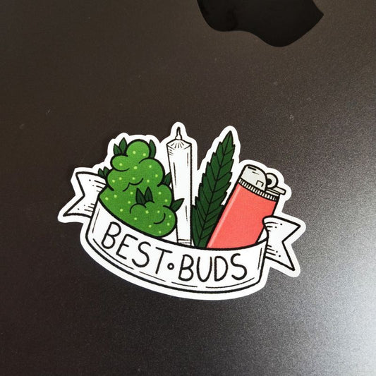 Best Buds die-cut sticker