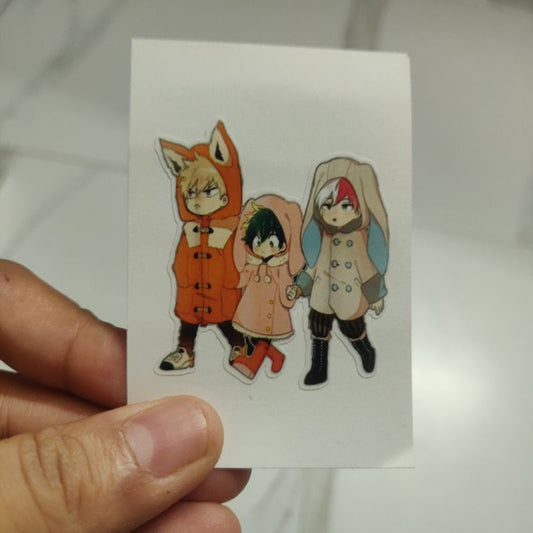 Bakugo, Izuku and Shoto die-cut sticker