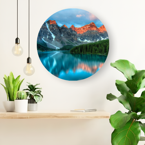 The Fiery Mountains printed wooden painting - 12 inch