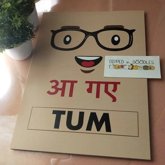 Aa gye tum quirky wall poster