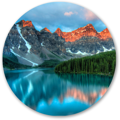 The Fiery Mountains printed wooden painting - 12 inch