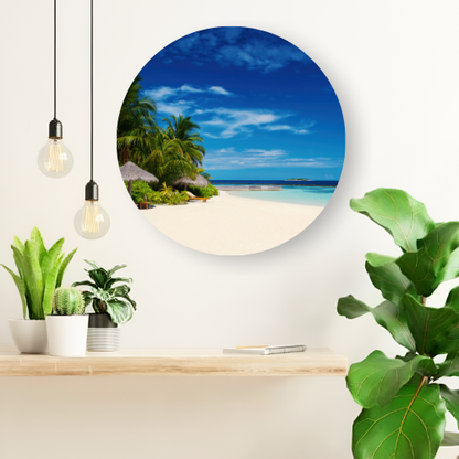 The Vibrant Sky Beach printed wooden painting - 12 inch
