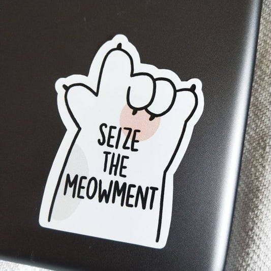 Seize the Meowment die-cut sticker