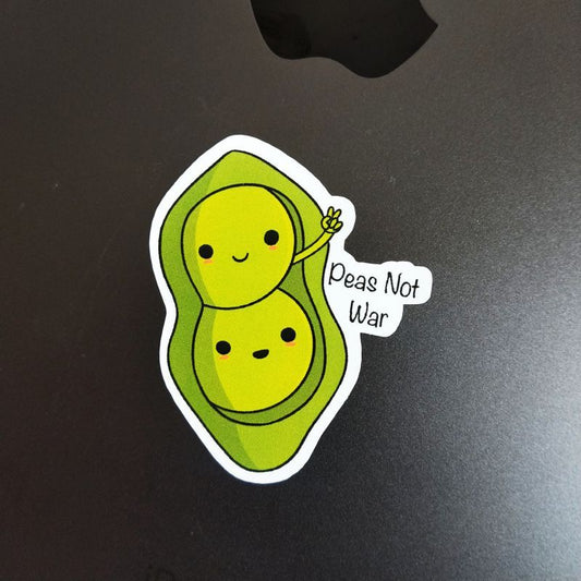Peas Not War die-cut sticker