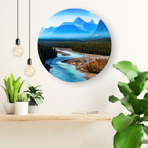 The Blue Valley printed wooden painting - 12 inch