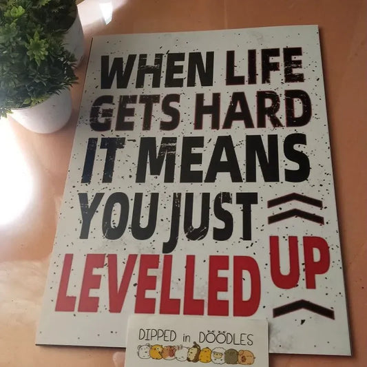 Level Up motivational wall poster