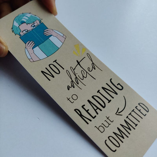 Committed to reading bookmark