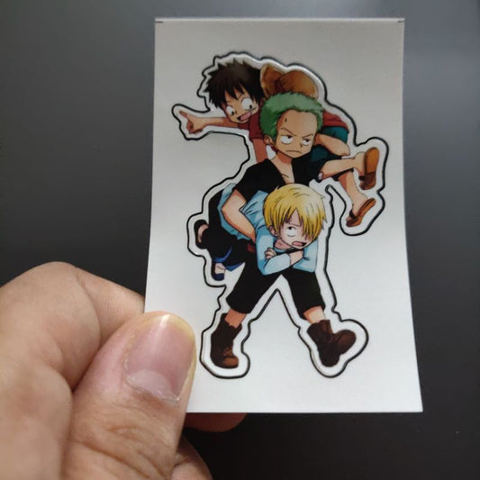 Luffy Zoro Sanji die-cut sticker
