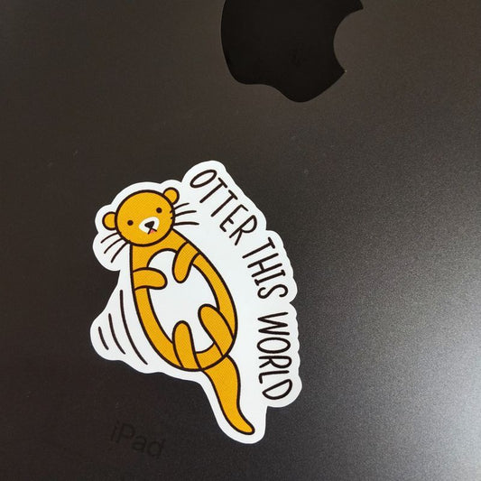 Otter pun die-cut sticker
