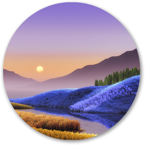 Purple Valley of Flowers printed wooden painting - 12 inch