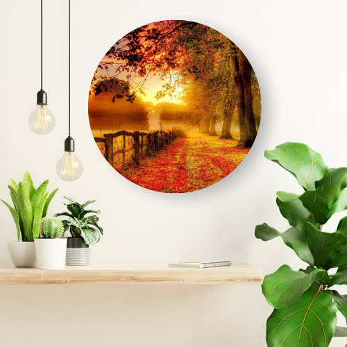 The Countryside Sunset printed wooden painting - 12 inch