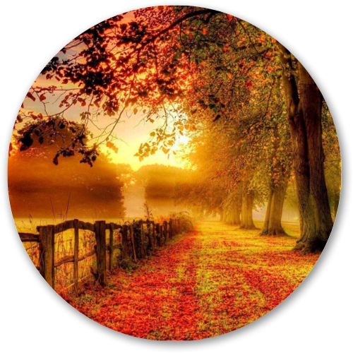 The Countryside Sunset printed wooden painting - 12 inch