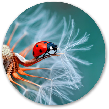 The Ladybug printed wooden painting - 12 inch