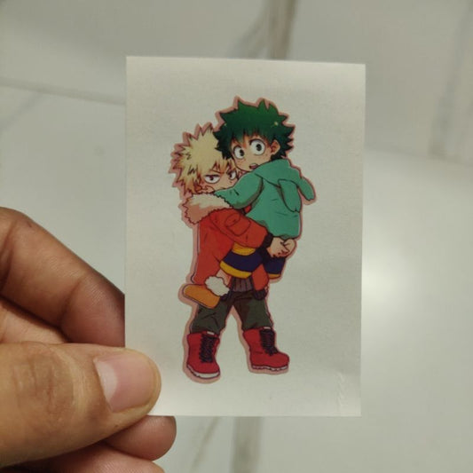 Bakugo and Izuku die-cut sticker