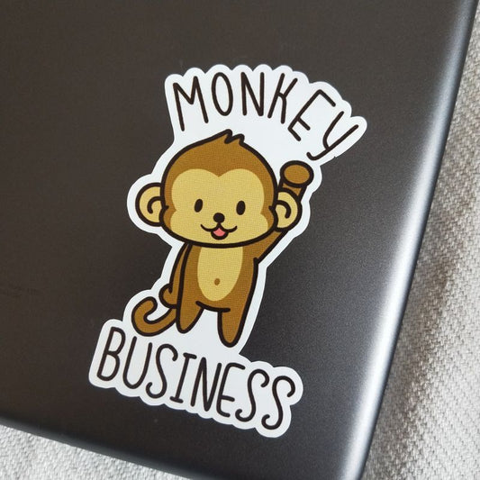 Monkey pun die-cut sticker