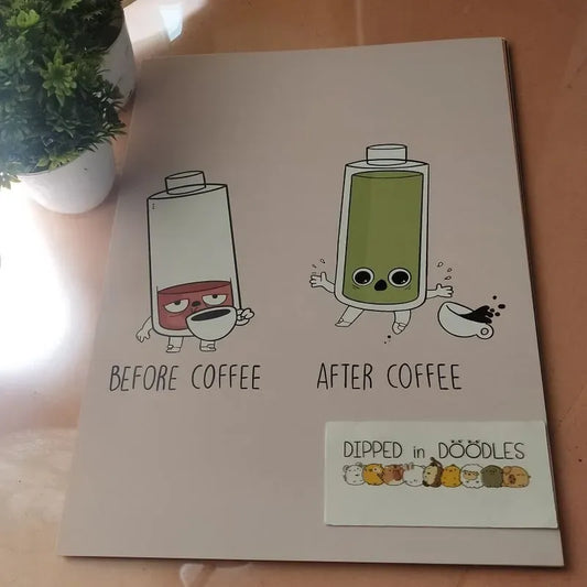 Coffee effects quirky wall poster