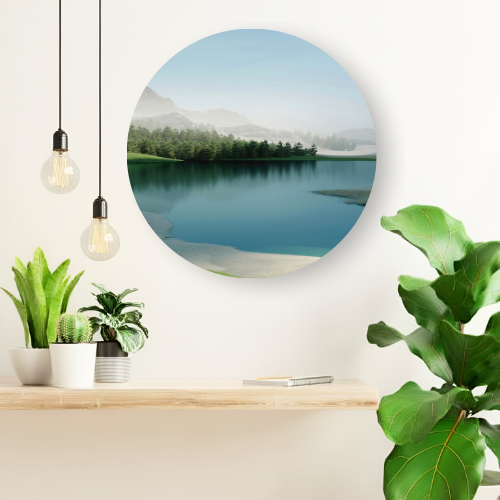 The Silent Lake printed wooden painting - 12 inch