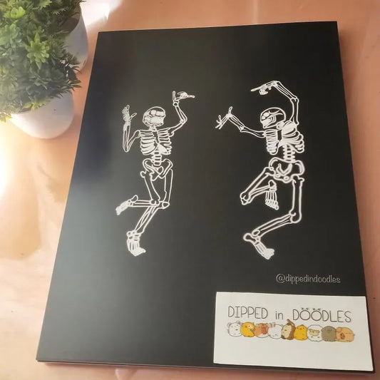 Skull Dancing Duo quirky wall poster