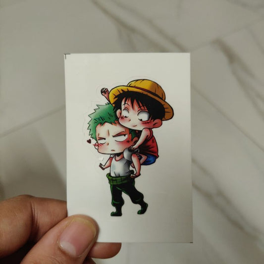 Luffy and Zoro die-cut sticker
