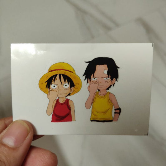Luffy and Ace die-cut sticker