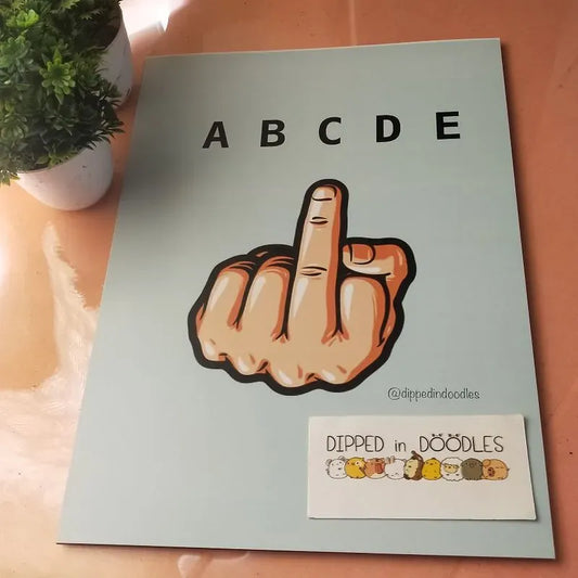 ABCDE quirky wall poster