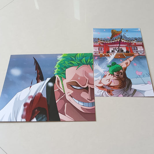 Zoro One Piece wall poster combo of 2 A5