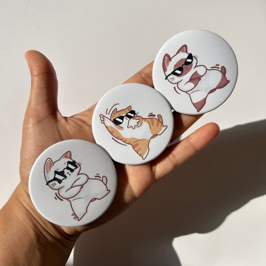 Sassy Cat Trio Matching Badges