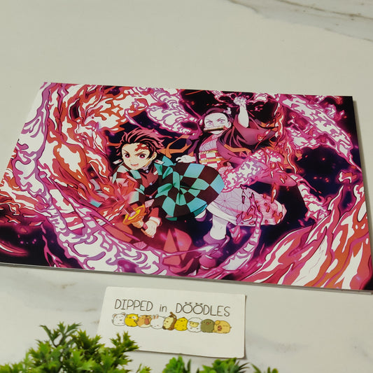 Nezuko and Tanjiro wall poster | Style 2