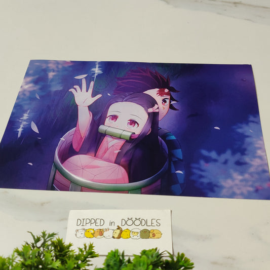 Nezuko and Tanjiro wall poster | Style 1