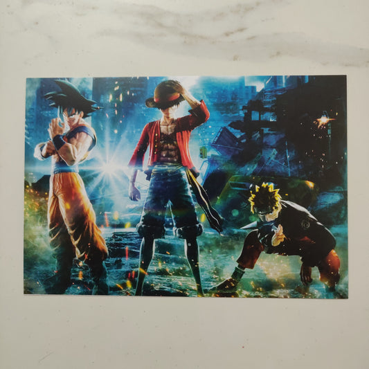 Classic heroes wall poster | Luffy, Goku and Naruto