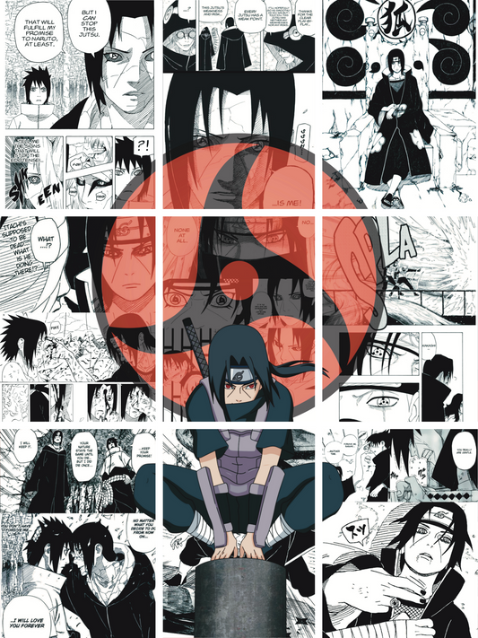 Itachi manga puzzle wall poster combo of 9