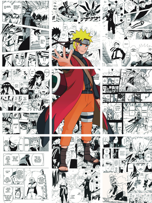 Naruto manga puzzle wall poster combo of 9