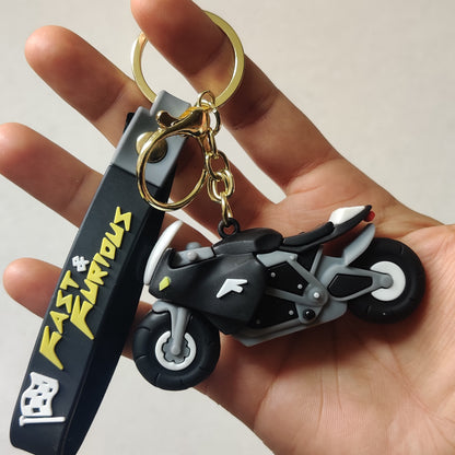 Sports Bike Rubber keychain