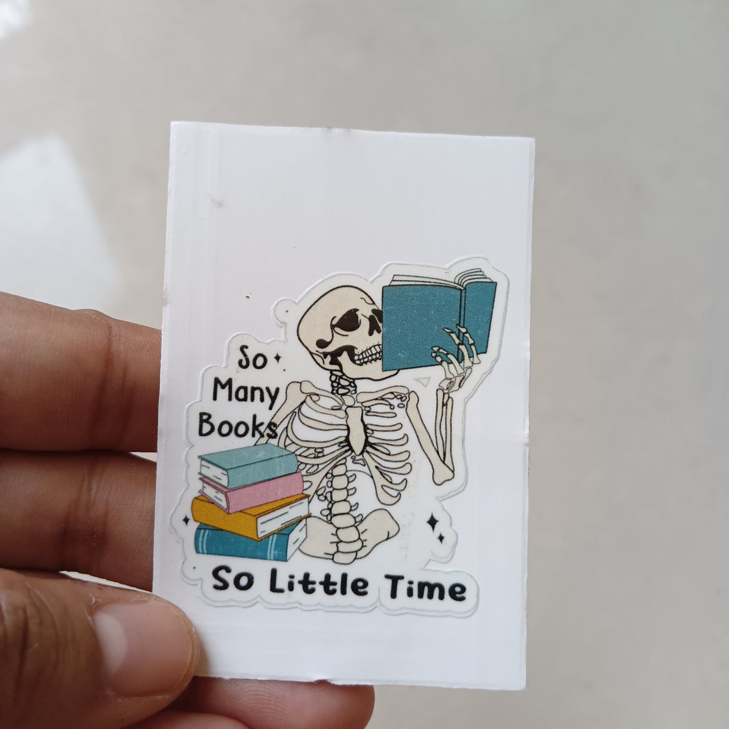 So Many Books die-cut sticker