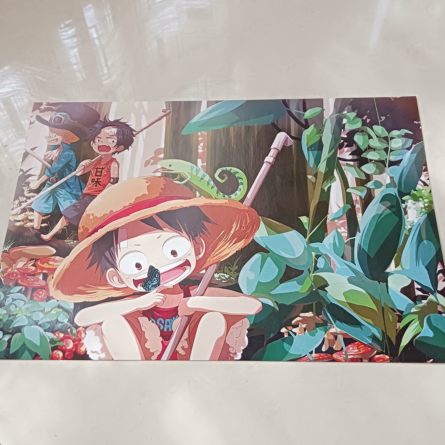 Luffy, Ace and Sabo Kid One Piece wall poster