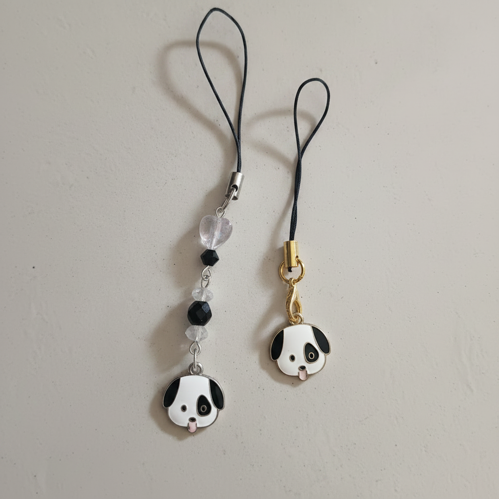 (Black) Puppy Face Enamel Charm