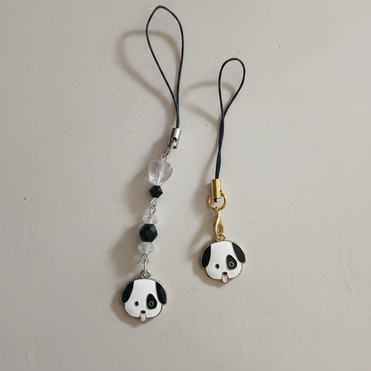 (Black) Puppy Face Enamel Charm
