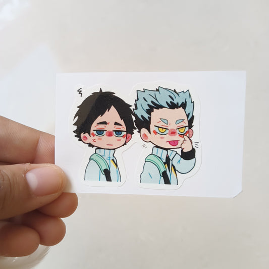 Bokuto and Akaashi Haikyuu die-cut sticker