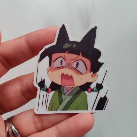 Shocked Maomao die-cut sticker