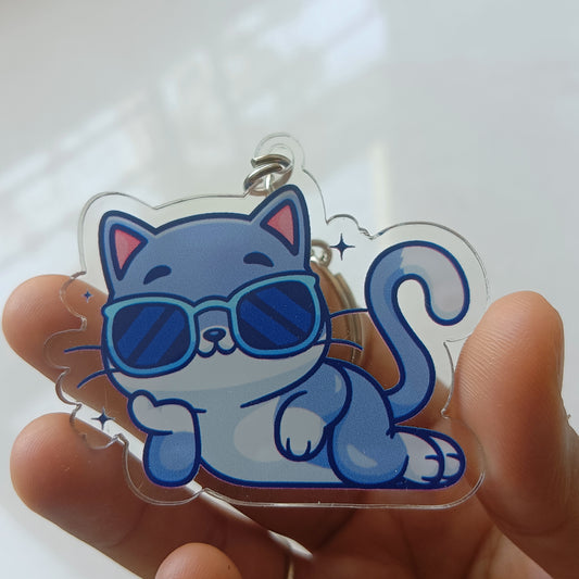 Kool kitty acrylic keychain