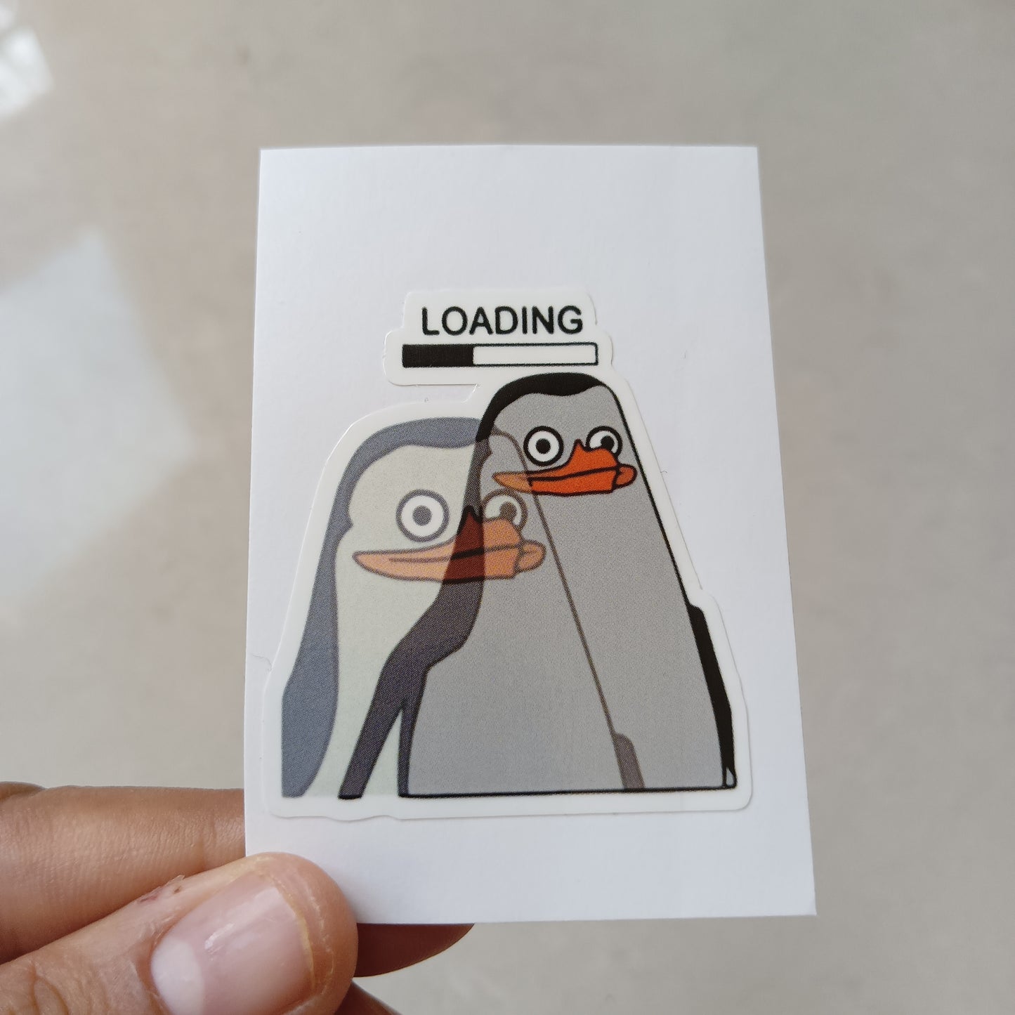 Loading die-cut sticker